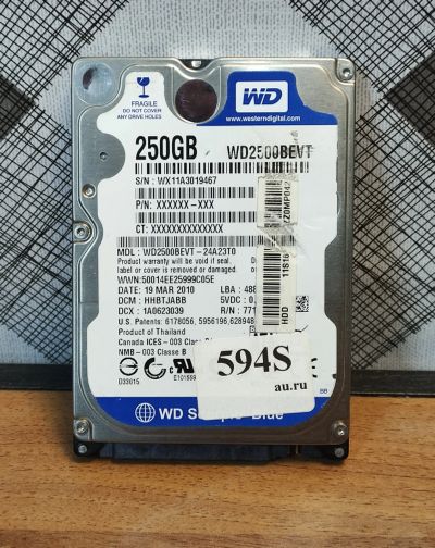 Лот: 19194291. Фото: 1. Жесткий диск SATA-II 2,5 WD2500BEVT... Жёсткие диски (HDD)