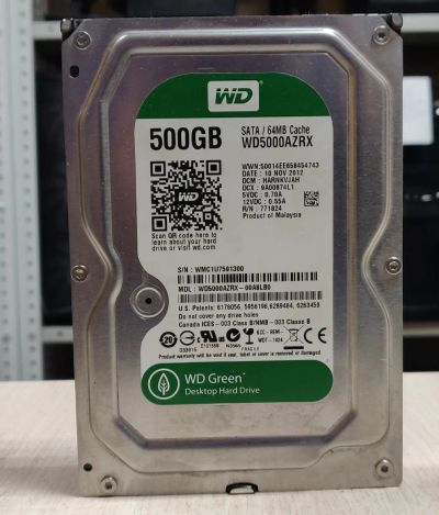 Лот: 19885696. Фото: 1. HDD Жесткий диск 500 Gb/WD/3,5... Жёсткие диски (HDD)
