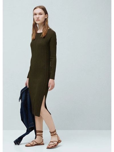 Лот: 11193675. Фото: 1. Платье, Mango р 42-44 лапша хаки. Платья