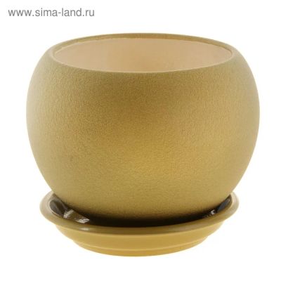 Лот: 13768499. Фото: 1. Горшок для цветов "Шар" 1,4л муар... Вазы