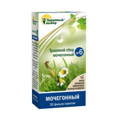 Лот: 23730646. Фото: 1. Здоровый выбор Сбор №6 Мочегонный... Лекарства