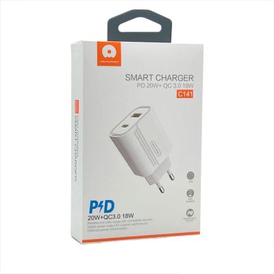 Лот: 22145185. Фото: 1. СЗУ WUW C141 USB-A QC3.0+USB-C... Зарядные устройства, блоки питания, адаптеры сетевые для смартфонов