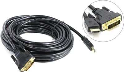 Лот: 20035902. Фото: 1. Кабель HDMI(m) - DVI(m) 10м Telecom... Шлейфы, кабели, переходники