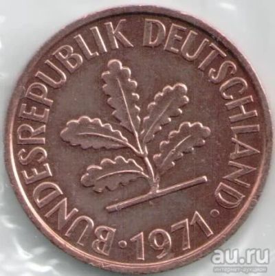 Лот: 14480486. Фото: 1. Германия ФРГ 2 пфеннига 1971 год... Германия и Австрия