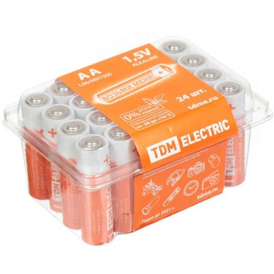 Лот: 24083650. Фото: 1. Батарейка TDM Electric, АА (LR6... Батарейки, аккумуляторы, элементы питания