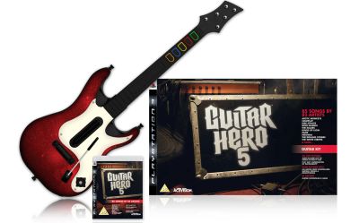 Лот: 6600031. Фото: 1. игра для ps3 guitar hero 5 с гитарой... Игры для консолей