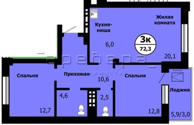 Лот: 19694190. Фото: 1. 3-комнатная квартира на ул. Лесников... Квартиры, студии