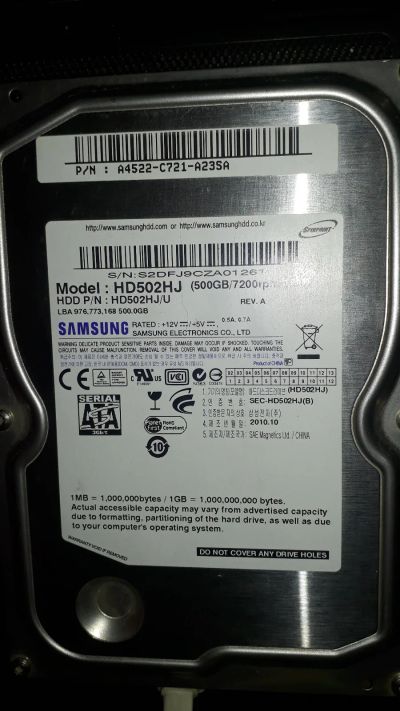 Лот: 18846852. Фото: 1. HDD samsung HD 502HJ жесткий диск... Жёсткие диски (HDD)