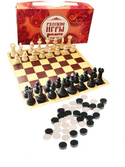 Лот: 22369255. Фото: 1. Набор Русские игры ( шахматы... Шахматы, шашки, нарды
