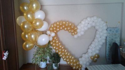 Лот: 9088096. Фото: 1. Сердце и фонтан из шаров. Воздушные шары