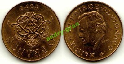 Лот: 6005691. Фото: 1. 0193 Монако 10 франков 1979 АЦ... Европа