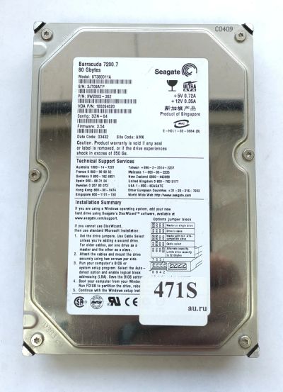 Лот: 18418542. Фото: 1. Жесткий диск IDE Seagate ST380011A... Жёсткие диски (HDD)
