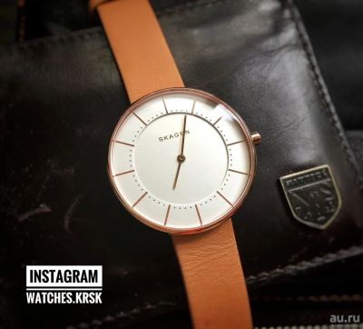 Лот: 10895336. Фото: 1. Женские часы Skagen, ремень -... Драгоценные наручные часы