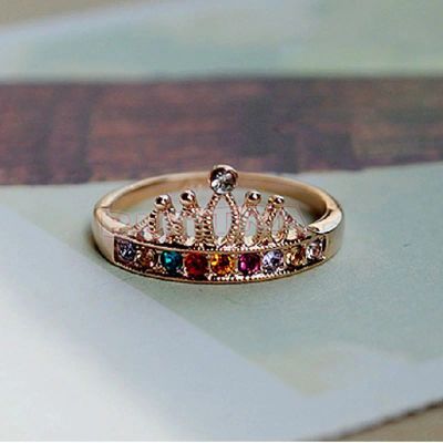 Лот: 4905509. Фото: 1. Кольцо корона с разноцветными... Кольца, перстни