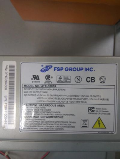 Лот: 11147443. Фото: 1. Блок питания FSP 350W ATX-350PA. Корпуса, блоки питания