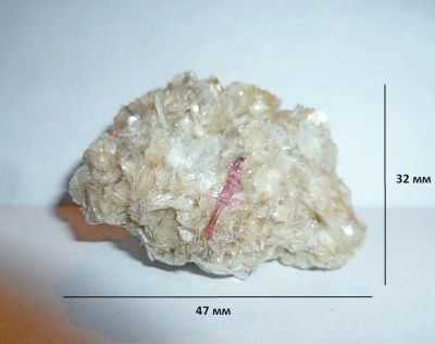 Лот: 7604448. Фото: 1. Лепидолит с кристаллом рубеллита... Минералы и окаменелости