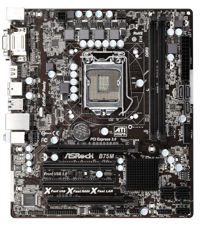 Лот: 13900068. Фото: 1. ASRock B75M R2.0 (LGA 1155/ PCI... Материнские платы