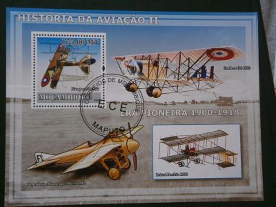 Лот: 9909042. Фото: 1. Марки,блок , Авиация, Мозамбик... Марки
