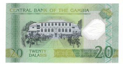 Лот: 9993816. Фото: 1. Гамбия - 20 Даласи 2015 UNC (полимер... Африка