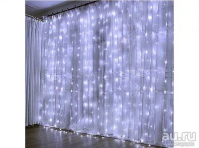 Лот: 16812116. Фото: 1. Штора 320LED "Дождь" белый, 3х3м... Гирлянды, шарики, новогодние аксессуары