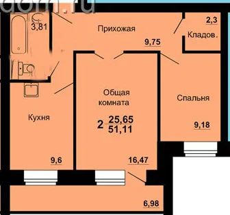 Лот: 6520051. Фото: 1. 2-к квартира, 51 м, 6/6 мансардный... Квартиры, студии