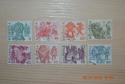 Лот: 5751499. Фото: 1. Марки Швейцарии 1977г. Фольклор. Марки