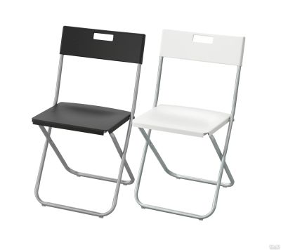 Лот: 4205149. Фото: 1. Стул складной белый, черный. гунде... Столы, стулья, обеденные группы
