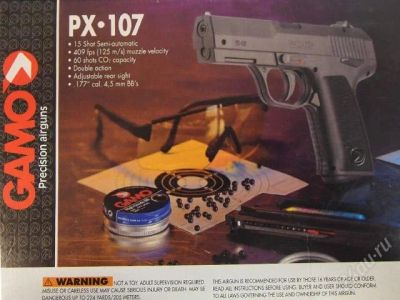 Лот: 2233724. Фото: 1. Пневматический пистолет GAMO PX-107... Пневматическое оружие