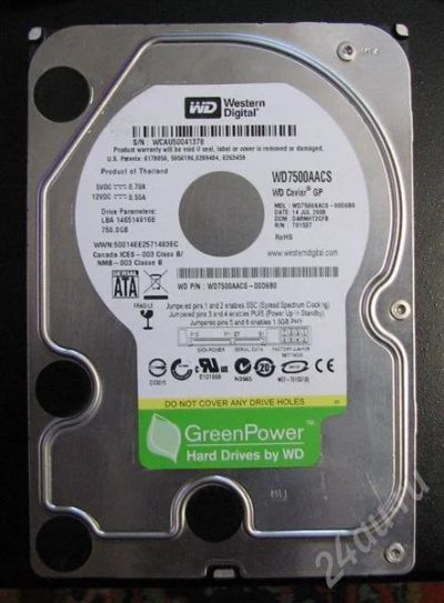 Лот: 591459. Фото: 1. Жесткий диск HDD 750 Gb SATA-II... Жёсткие диски (HDD)