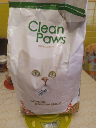 Лот: 17948596. Фото: 1. Древесный наполнитель Clean paws. Миски, лотки, наполнители