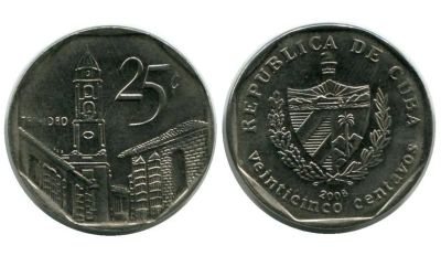 Лот: 18772253. Фото: 1. Куба 25 сентаво 2008 UNC. Америка