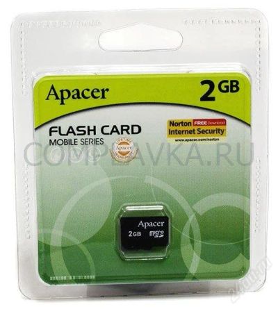 Лот: 1978540. Фото: 1. Карта памяти Micro SD 2Gb Apacer... Карты памяти