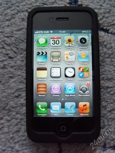 Лот: 2121658. Фото: 1. iPhone 4S 16Gb, черный из Америки... Смартфоны