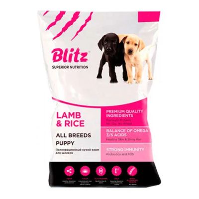 Лот: 11991570. Фото: 1. BLITZ Puppy lamb and rice all... Корма