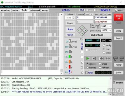 Лот: 13820766. Фото: 1. HDD жесткий диск WD 80GB IDE. Жёсткие диски (HDD)
