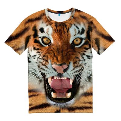 Лот: 10653640. Фото: 1. Мужская футболка 3D "Тигр" (Арт... Футболки