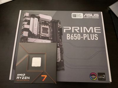 Лот: 19688270. Фото: 1. Комплект Ryzen 7700X + asus B650... Материнские платы