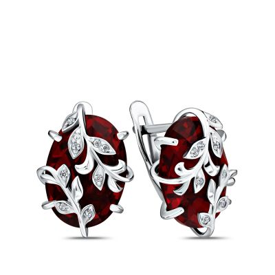 Лот: 23840799. Фото: 1. Серебряные серьги с алпанитами... Серьги, каффы