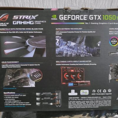 Лот: 10565452. Фото: 1. Asus GeForce Gtx 1050ti, strix-gtx1050ti-4g-Gaming... Видеокарты