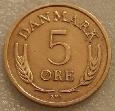 Лот: 7776083. Фото: 1. 5 оре 1972 Дания 5 ore 1972 danmark. Европа