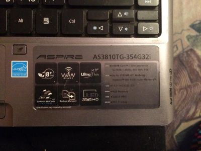Лот: 4977307. Фото: 1. Acer Aspire 3810T неисправен. Ноутбуки