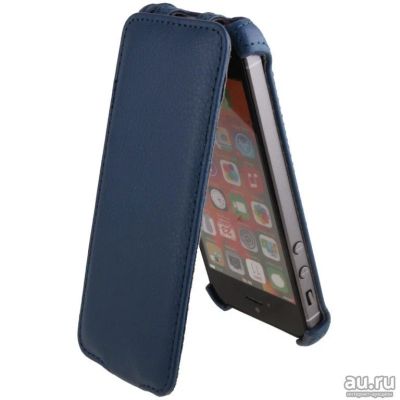 Лот: 12994898. Фото: 1. Чехол Книжка iPhone 5/ 5S Синий... Чехлы, бамперы