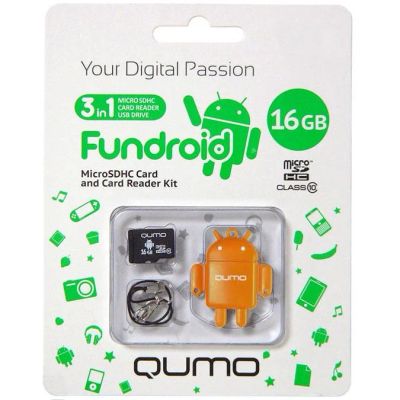 Лот: 4654147. Фото: 1. Карта памяти Microsdhc 16Gb Qumo... Карты памяти