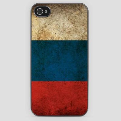 Лот: 3259890. Фото: 1. Чехол Iphone 4/4S флаг Россия. Чехлы, бамперы
