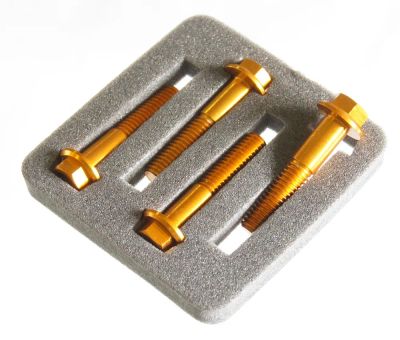 Лот: 21369321. Фото: 1. Болт алюминиевый 4шт, золото M6x30mm... Запчасти