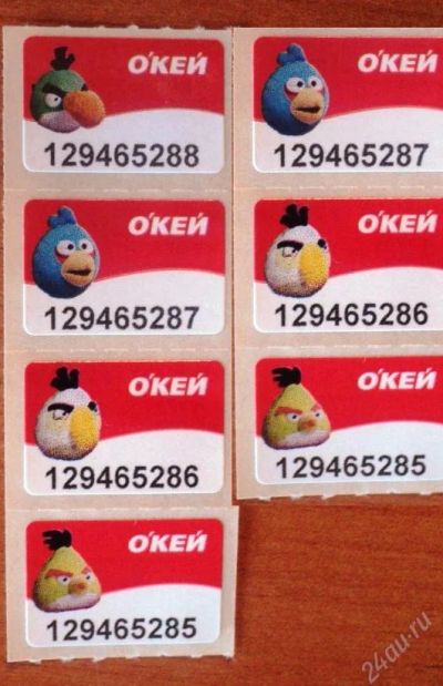 Лот: 3057402. Фото: 1. Наклейки Angry Birds 7 шт. Другое (сувениры, подарки)