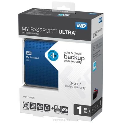 Лот: 5058489. Фото: 1. Новый WD My Passport Ultra 1TB... Внешние жесткие диски