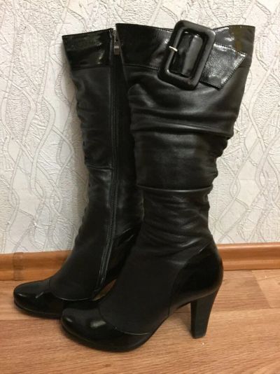 Лот: 8414611. Фото: 1. Сапоги весна - осень. Натуральная... Сапоги