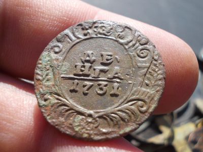 Лот: 14549822. Фото: 1. Денга 1731 года. Картуш в идеале... Россия до 1917 года