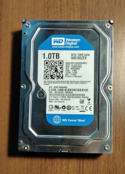 Лот: 14277037. Фото: 1. WD HDD 1TB WD10EZEX. Жёсткие диски (HDD)